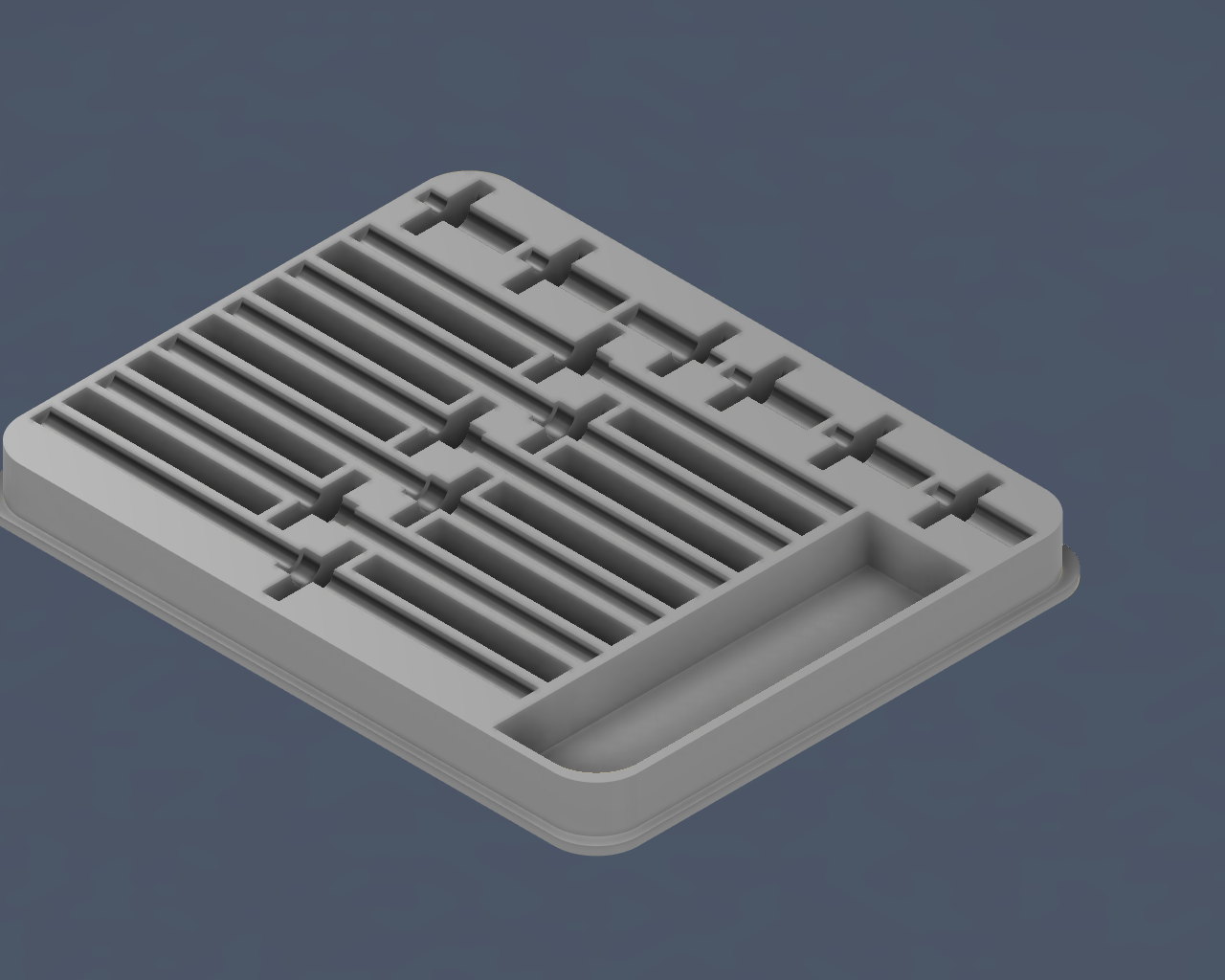 1RC Compatible Gear & Axle Storage Tray STL File